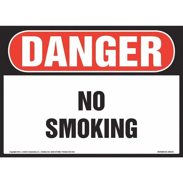 No Smoking, OSHA Sign, 14" x 10", Vinyl, 8001175