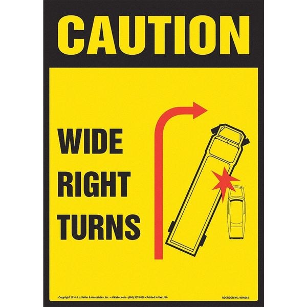 Wide Right Turns, OSHA, 10" x 14", Vinyl
