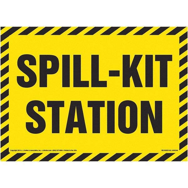 Spill-Kit Station Sign, 14"x10", Laminated, 8001208