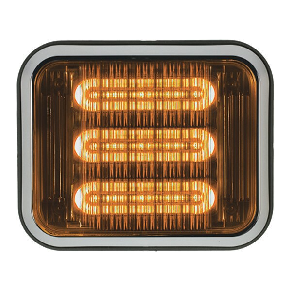 LED PrizmIi, Bezel, Colord Lens, Amber, 7"X9"