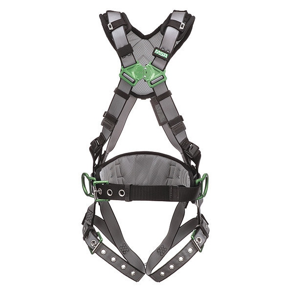 V-FIT Full Body Harness, XS, 400 lb., Quick-Connect Chest/ Tongue Leg Straps, Back, Hips D-Ring