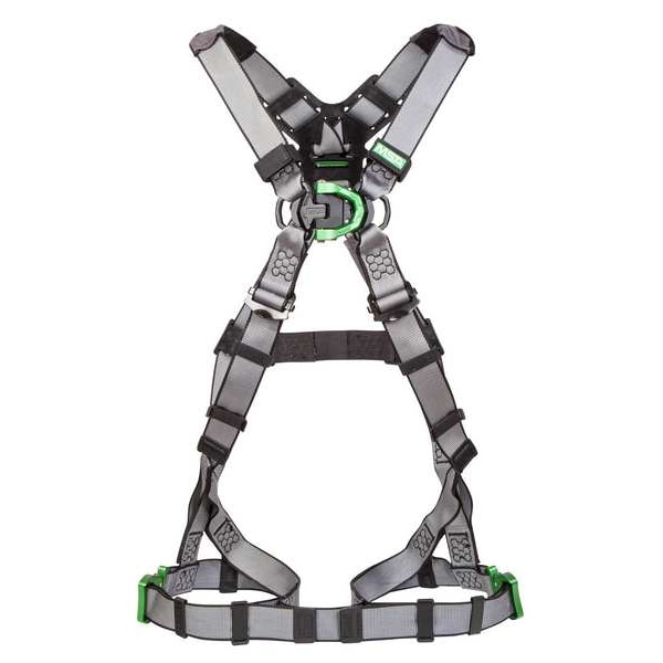V-FIT Full Body Harness, XS, 400 lb., Quick-Connect Chest/ Tongue Leg Straps, Back, Shoulder D-Ring