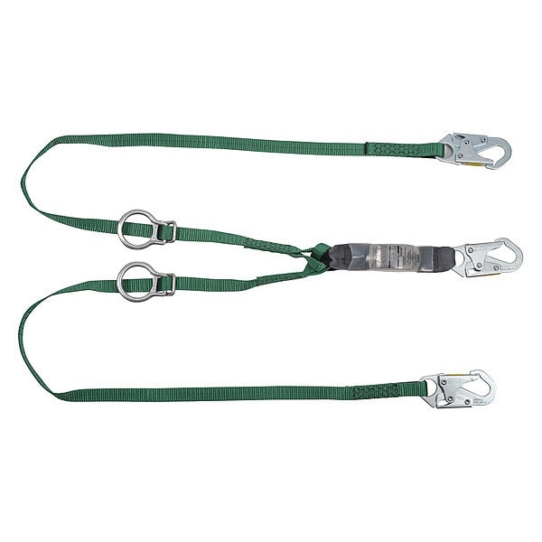 V-Series Lanyard, 6 ft. Length, Snap Hook, Steel, 2 Leg(s), 310 lb. Weight Capacity