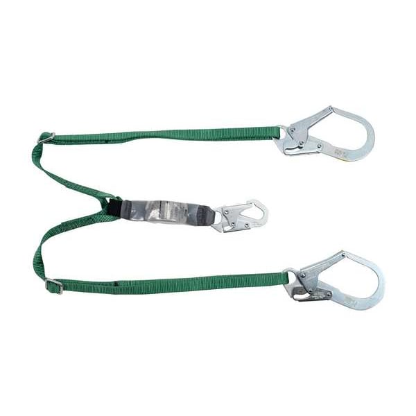V-Series Lanyard, 6 ft. Length, Snap Hook, Steel, 2 Leg(s), 230 lb Weight Capacity