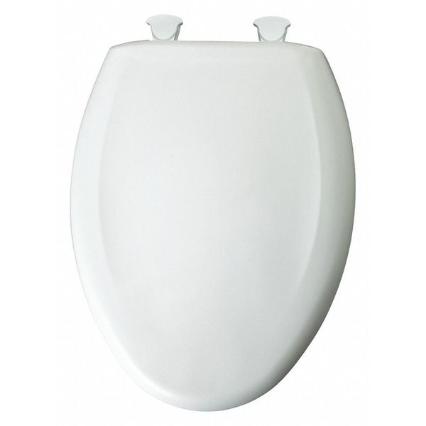 Toilet Seat With Cover, Plastic, Elongated, Blue, Light