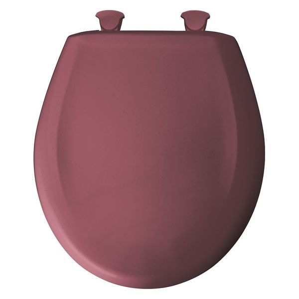 Toilet Seat With Cover, Plastic, Round, Raspberry