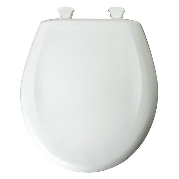 Toilet Seat With Cover, Plastic, Round, Blue, Light