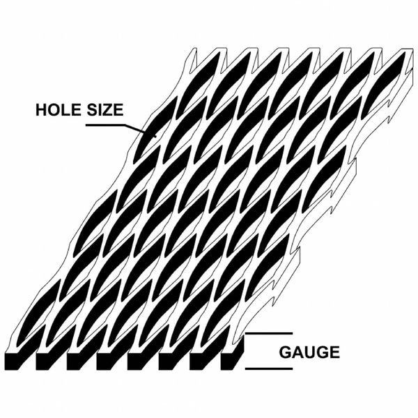 0.5" Hole x No 13 Carbon Steel Expanded A36-Flattened