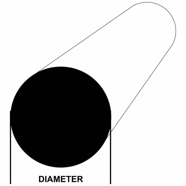 Tool Steel Rod, 36 in L, 21/64 in Dia.