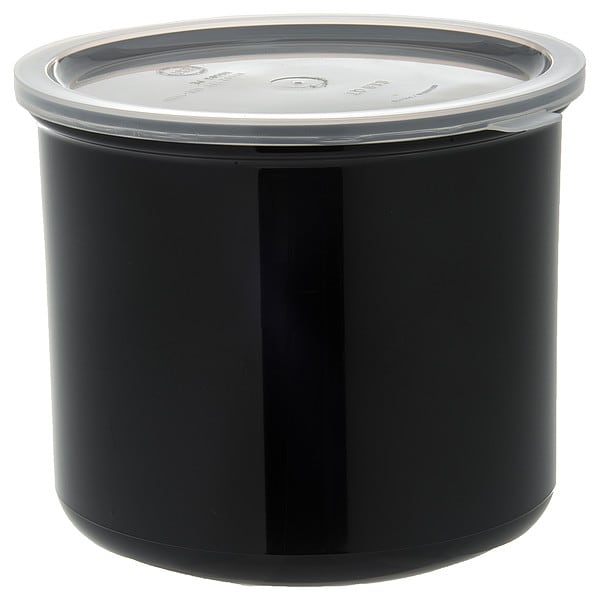 Crock w/Lid, 4 qt., Black, PK6