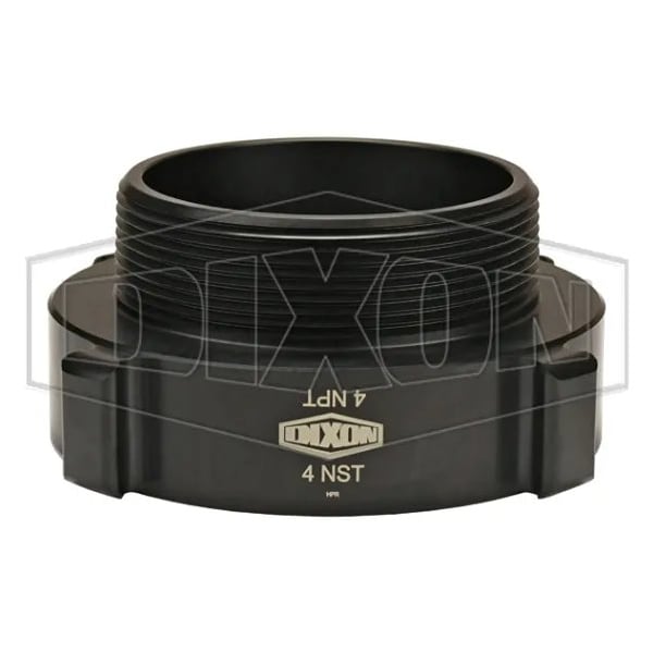 Style N37 Rocker Lug Hydrant Adapter, 4 in, Female NST NH x MNPT Connection, Aluminum, Hardcoat An