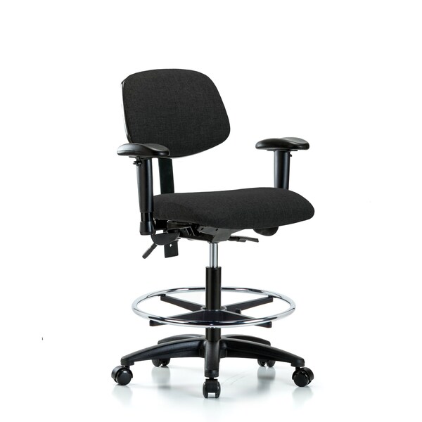 Chair, Fab, Med Bench, Tilt AA CF Cast, Blk, 6-Way Adjustable, 22" to 29" Height, Black
