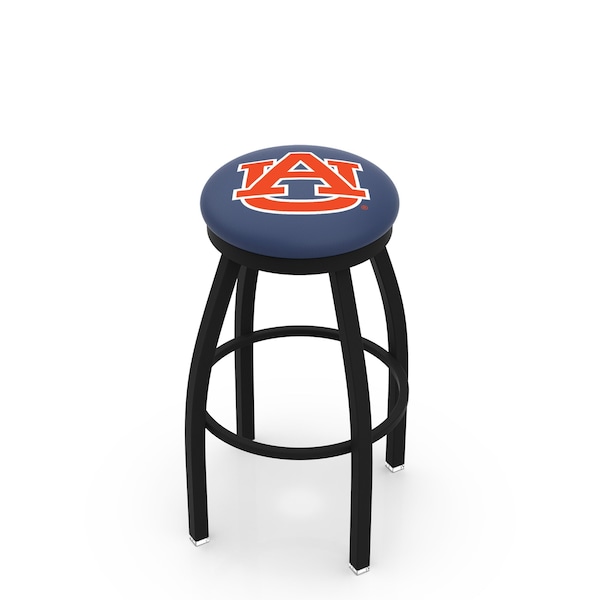 25" Blk Wrinkle Auburn Swivel Bar Stool, Accent Ring