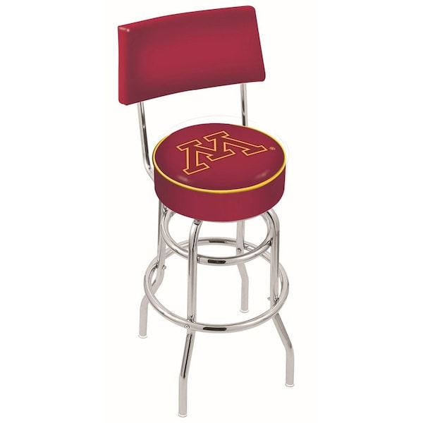 25" Chrome 2-Ring Minnesota Swivel Bar Stool, Back