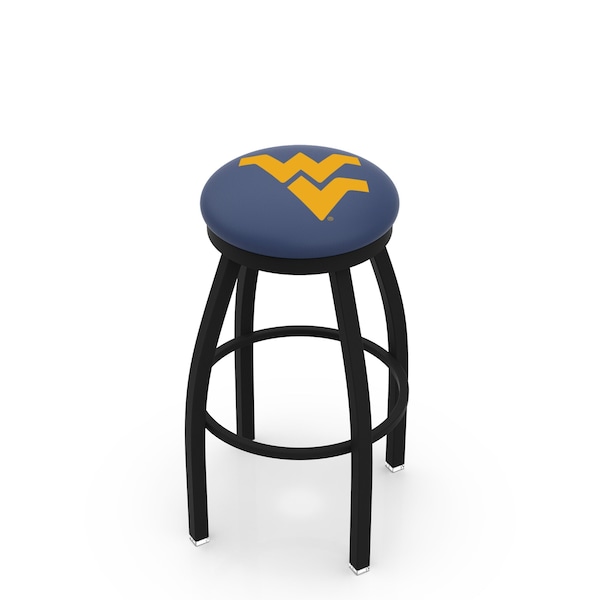 25" Blk Wrinkle West Virginia Swivel Bar Stool, Accent Ring