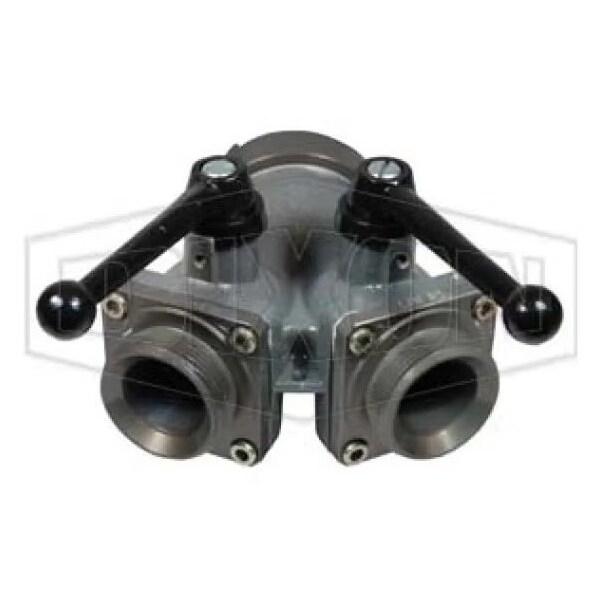 FMBV 2-Way Ball Valve with Carrying Handle, 4 x 2-1/2 in Nominal, FNST Swivel x MNST End Style, Alum