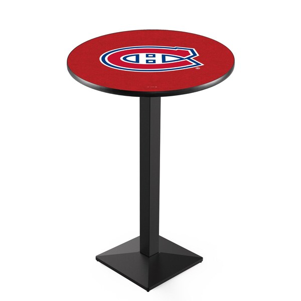 42" Blk Wrinkle Montreal Canadiens Pub Table, 36" dia. Top