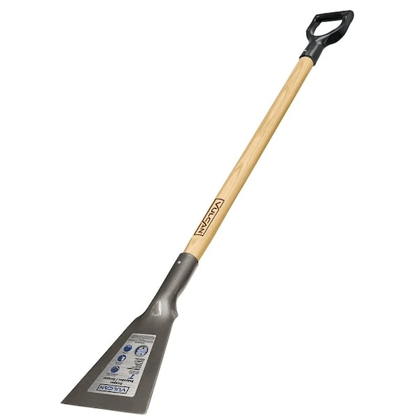 HeavyDuty Sidewalk Scraper, 7 in W Blade, 14 in L Blade, Steel Blade, Wood Handle
