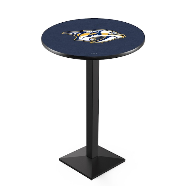 42" Blk Wrinkle Nashville Predators Pub Table, 36" dia. Top