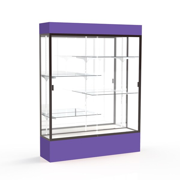Lighted Floor Display Case 60x80x16, Mirror, Bronze