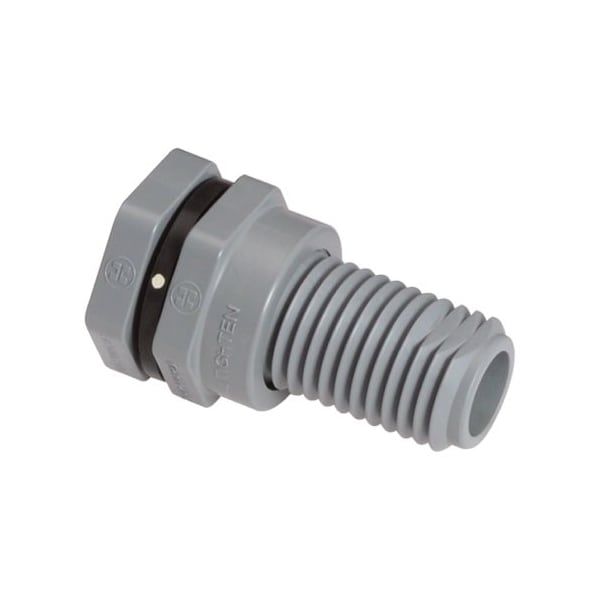 Bulkhead Fitting, EPDM, 3 3/4"L, CPVC