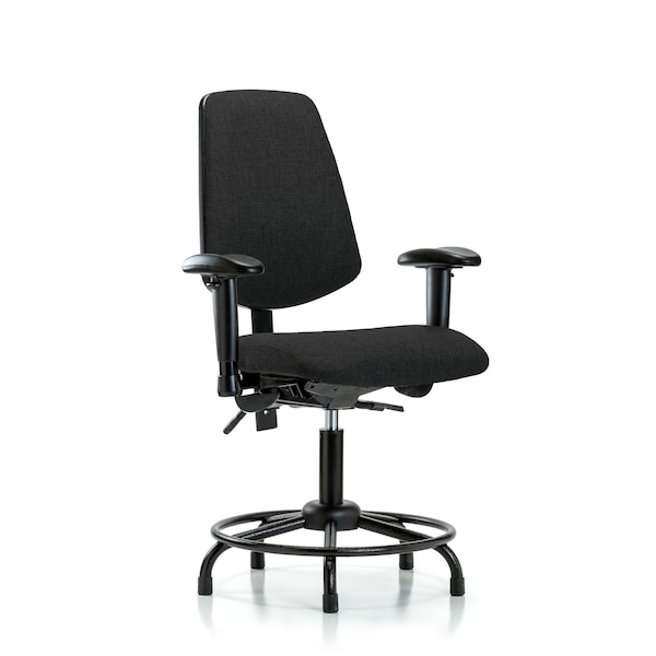 Desk Chair Fab Desk Chair, Med, Bk, RT, AA, Glds, Blk, Adjustable Arms, 19" to 24" Height, Fabric, Black