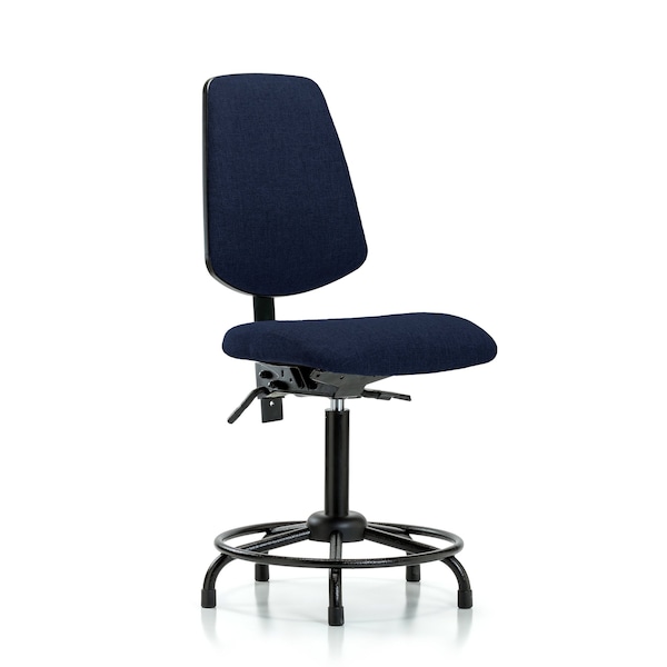 Fab Med Bench Chair, Bk, RT, Glds, Navy, No Arms, 22" to 29" Height, Dark Blue