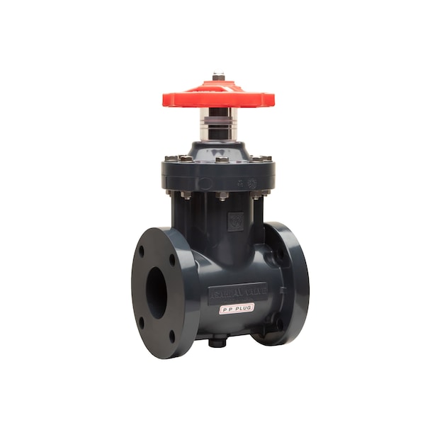 Valve, Gate, 1-1/2", PVC, Flanged, PP