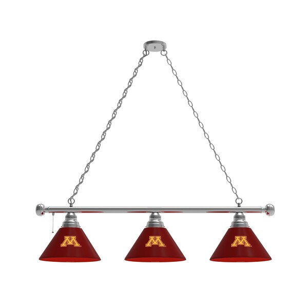 Minnesota 3 Shade Billiard Light, Chrome Fixture