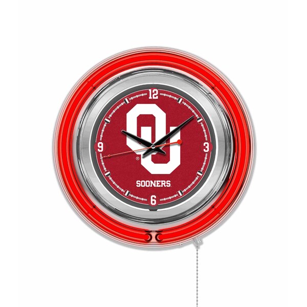 Oklahoma University Double Neon 15" Clock