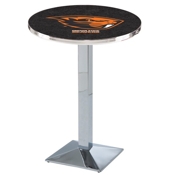42" Chrome Oregon State Pub Table, 36" dia. Top