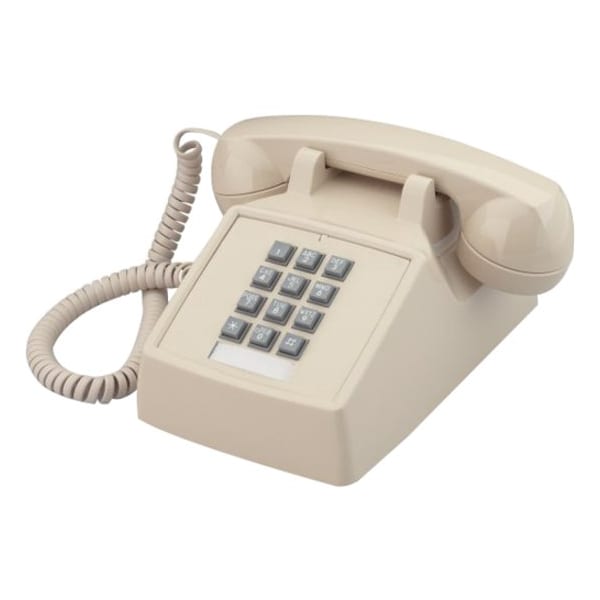 Cortelco 250009VBA20M Standard Phone - Ivory - 1 x Phone Line - Hearing Aid Compatible