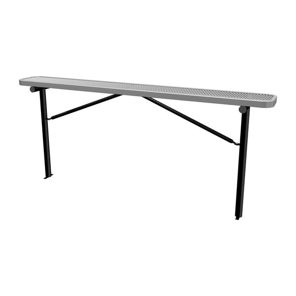 Bench w/o Back, Ingroud Mount, 8ft., Gray
