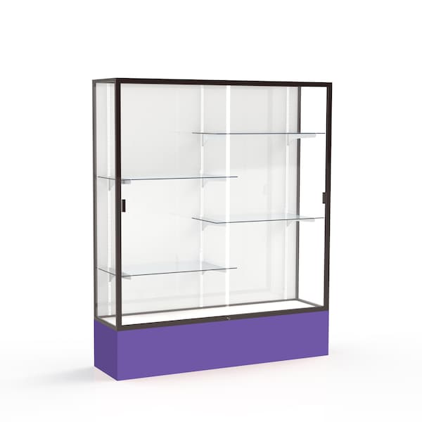 Spirit Floor Display Case 60x72x16, White, Bronze