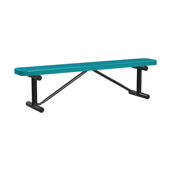 Portable, Bench w/o Back, 6ft., Teal