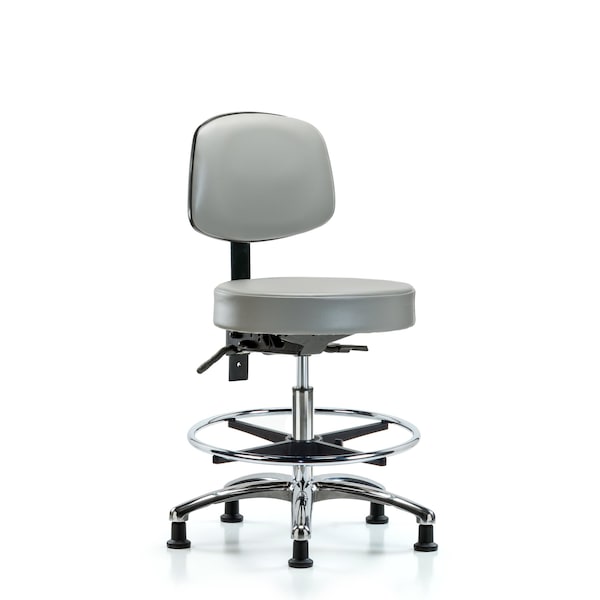 Ben Stool, Med, Vin, Bk Chrome, CF, Gld, Dov