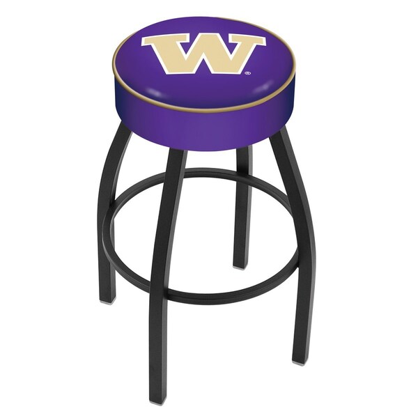 25" 4" Washington Cushion Seat, Blk Wrinkle Base Swivel Bar Stool