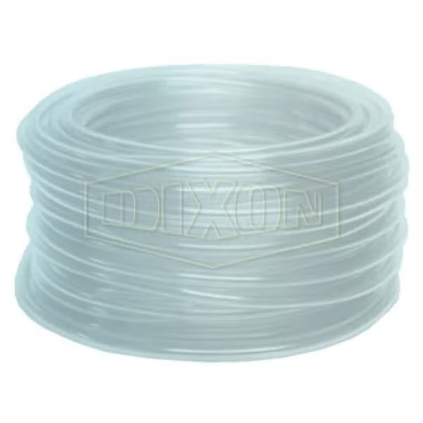 Tubing, 1/4 in ID x 3/8 in OD x 100 ft L, PVC, Domestic