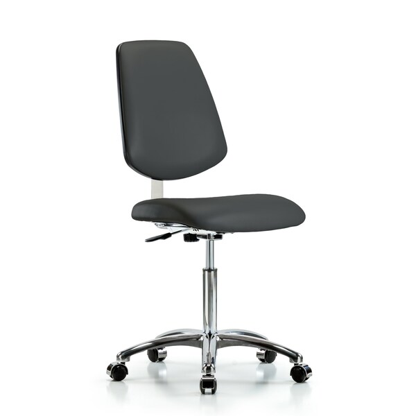 Clean Room Chair 22" to 29" Height, Vinyl, Charcoal