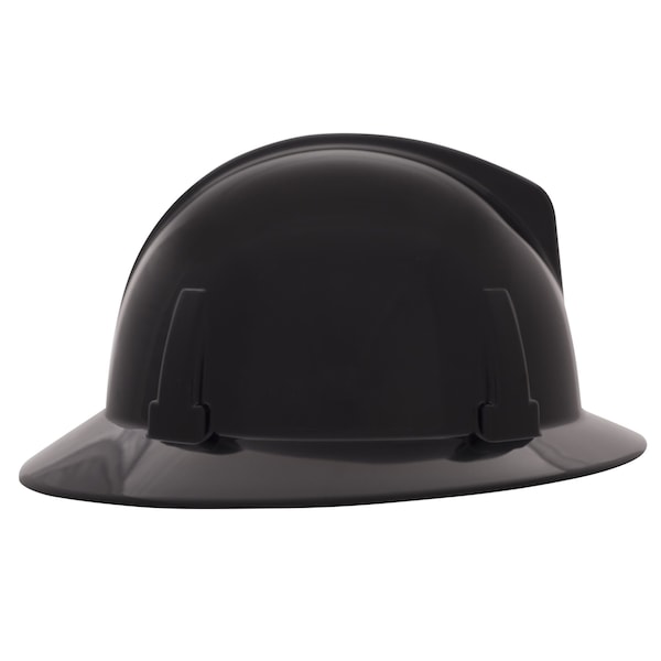 Hard Hat, Topgard, Full Brim, Polycarbonate, Fas-Trac III, Type 1, Class E, Black