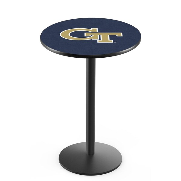 42" Blk Wrinkle Georgia Tech Pub Table, 36" dia. Top