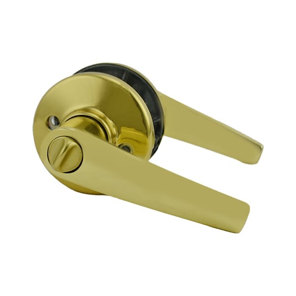 Delta Lever Entry Door Lock SmartKey with New Chassis and 6AL Latch, RCS Strike Bright Brass Finish