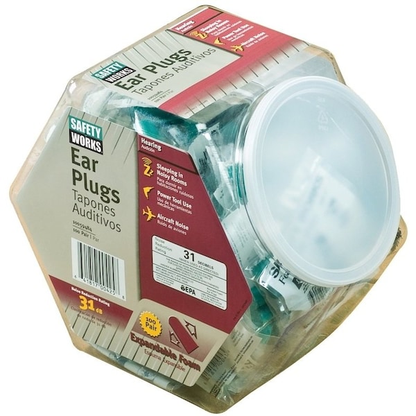 SAFETY WORKS Ear Plugs, 32 dB NRR