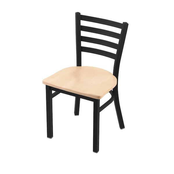 400 Jackie 18" Chair with Black Wrinkle Finish and Natural Maple Seat