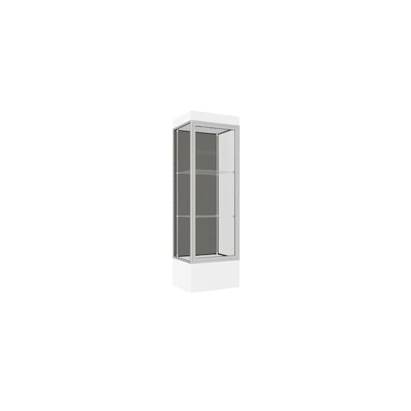 Lighted Floor Display Case 24x76x20, 12" Base, Satin