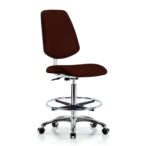 Clean Room Chair 26" to 35-1/2" Height, Vinyl, Burgundy