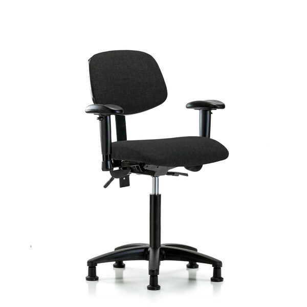 Chair, Fab, Med Bench, Tilt AA Glides, Blk, 6-Way Adjustable, 22" to 29" Height, Black