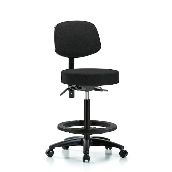 Bench Stool, Hi, Fab, Bk, Tilt, BF, Cast, Blk