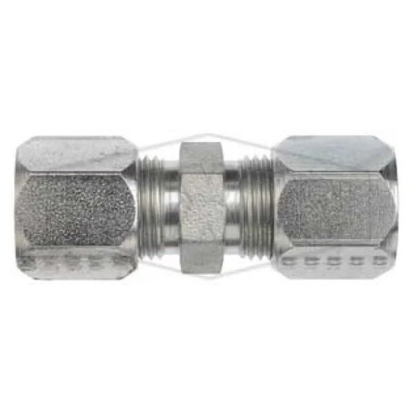 The Right Connection Flareless Bite Tube Union, 3/4 in Nominal, Male Tube End Style, Steel