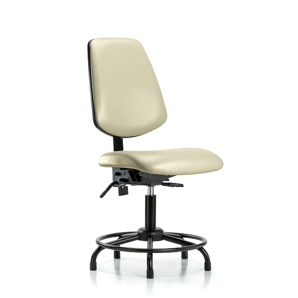 Desk Chair No Arms, 18" to 23" Height, Vinyl, Adobe White